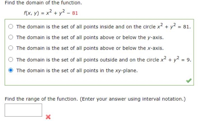 Which Description Best Explains the Domain of (G Circle F) (X) Which Description Best Explains the Domain of (g Circle F) (x) (2)