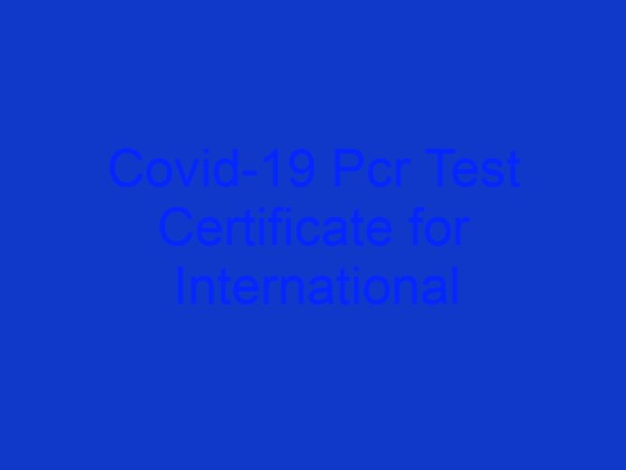 Covid 19 Pcr Test Certificate for International Travel Near Me