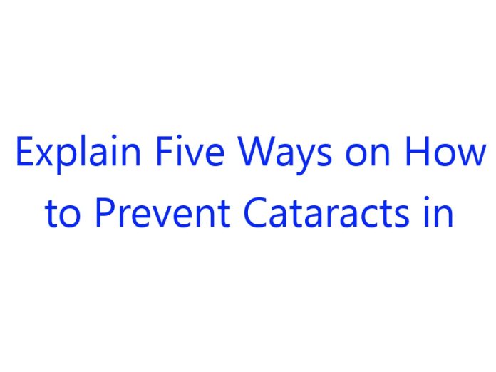 Explain Five Ways on How to Prevent Cataracts in the Eye