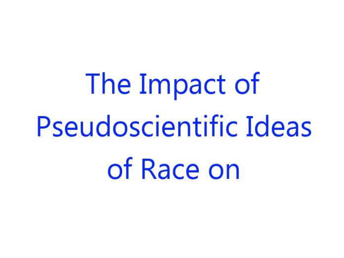 The Impact of Pseudoscientific Ideas of Race on the Jewish Nation During the Period 1933 to 1946